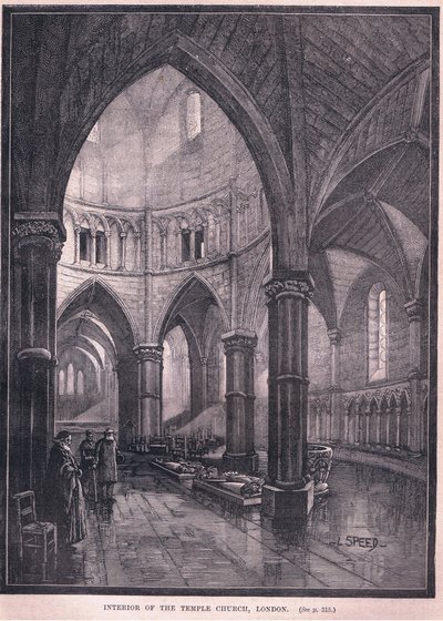 Interior de la Iglesia del Templo, Londres de L. Speed